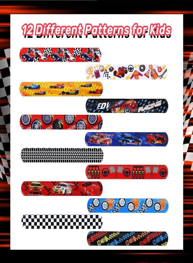 YANMIN 60pcs Hot Race Car Party Favors Kids Bulk Slap Bracelets with Race Cars Theme Goodie Bags Stuffers for Birthday Christmas Halloween Party, Treasure Box Toys for Classroom Prizes - Image 5